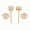 Image 5 : NEW Solid 14k Rose Gold 0.42 ctw Bezel Set Round Brilliant Diamond Stud Earrings