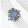 Image 4 : Antique Platinum GIA Ceylon NO HEAT Cabochon Blue Star Sapphire & Diamond Ring