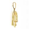 Image 4 : Vintage 14K Gold Detailed Textured Detailed Lion w/ Bezel Diamond Charm Pendant