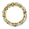 Image 2 : 14K Yellow Gold 2.30 ctw Round Diamond & Marquise Emerald Stack Eternity Band Ri