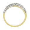 Image 7 : 18K TT Gold 0.65 ctw Round Pave 3 Row Diamond Domed Stackable Wedding Band Ring