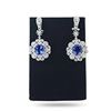Image 2 : 11.75 ctw Tanzanite and 3.98 ctw Diamond 14K White Gold Dangle Earrings