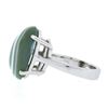 Image 3 : 14k White Gold 18x13.2mm Oval Cabochon Prong Set Green Agate Solitaire Ring
