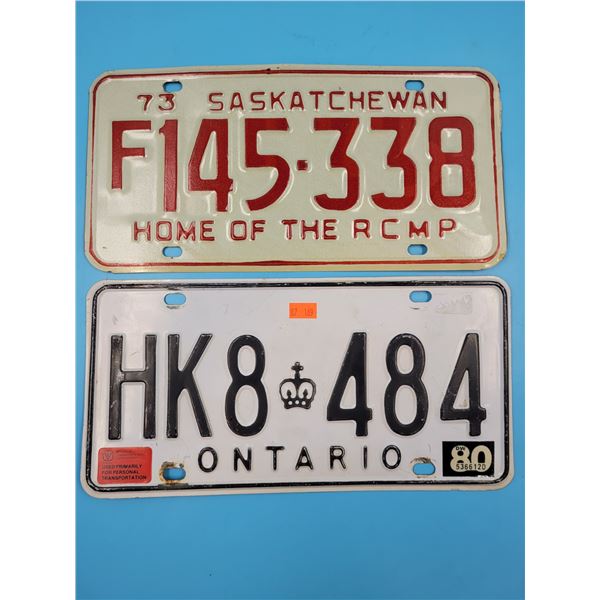 VTG Ontario & Saskatchewan License Plates