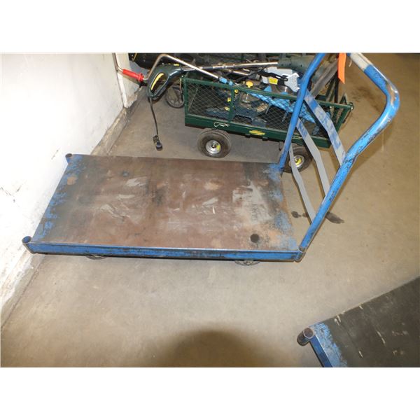 Blue Metal Cart On wheels