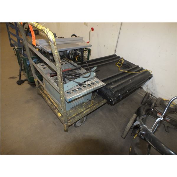 Yellow Metal Cart On Wheels