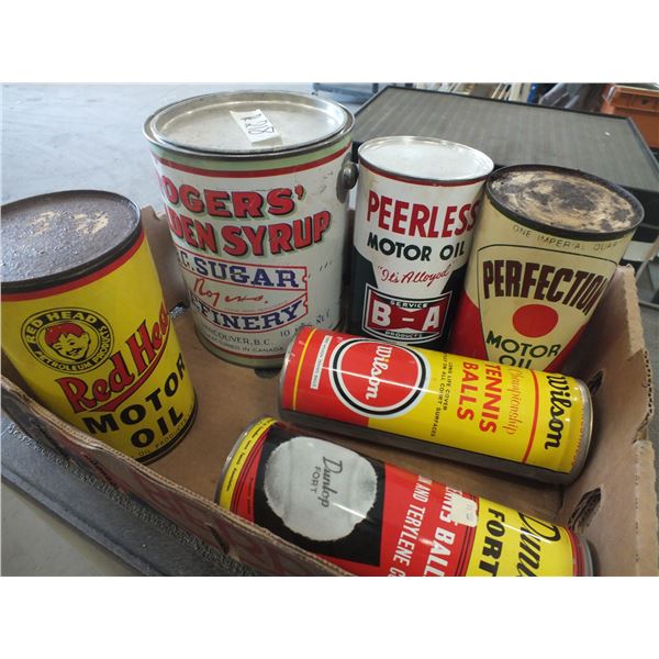 Box Of Old Collector Cans