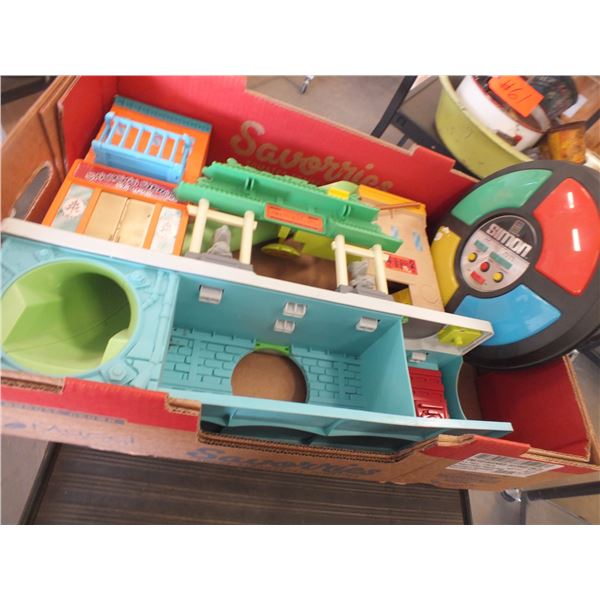 Box Of Toys & 3 Watches