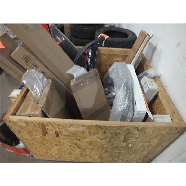Crate Of Assorted Car Parts