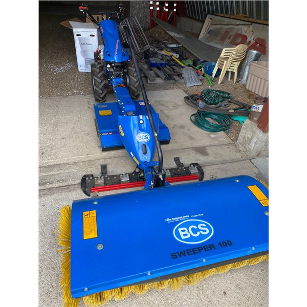 BCS 852 c/w mower, 36" broom & 36" sickle mower, Like New