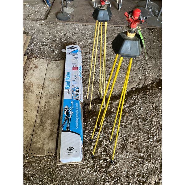 2- Stand up Sprinklers & New Roof Rake