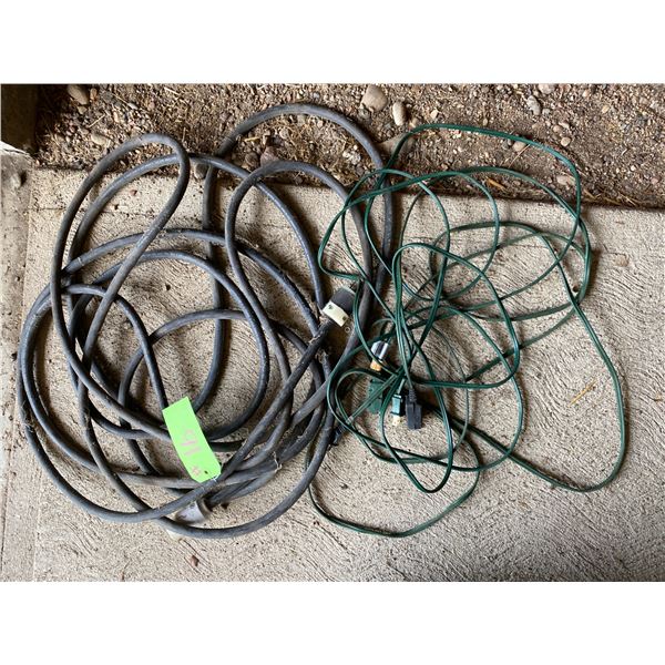 Heavy Ext Cord and 2 small green cords