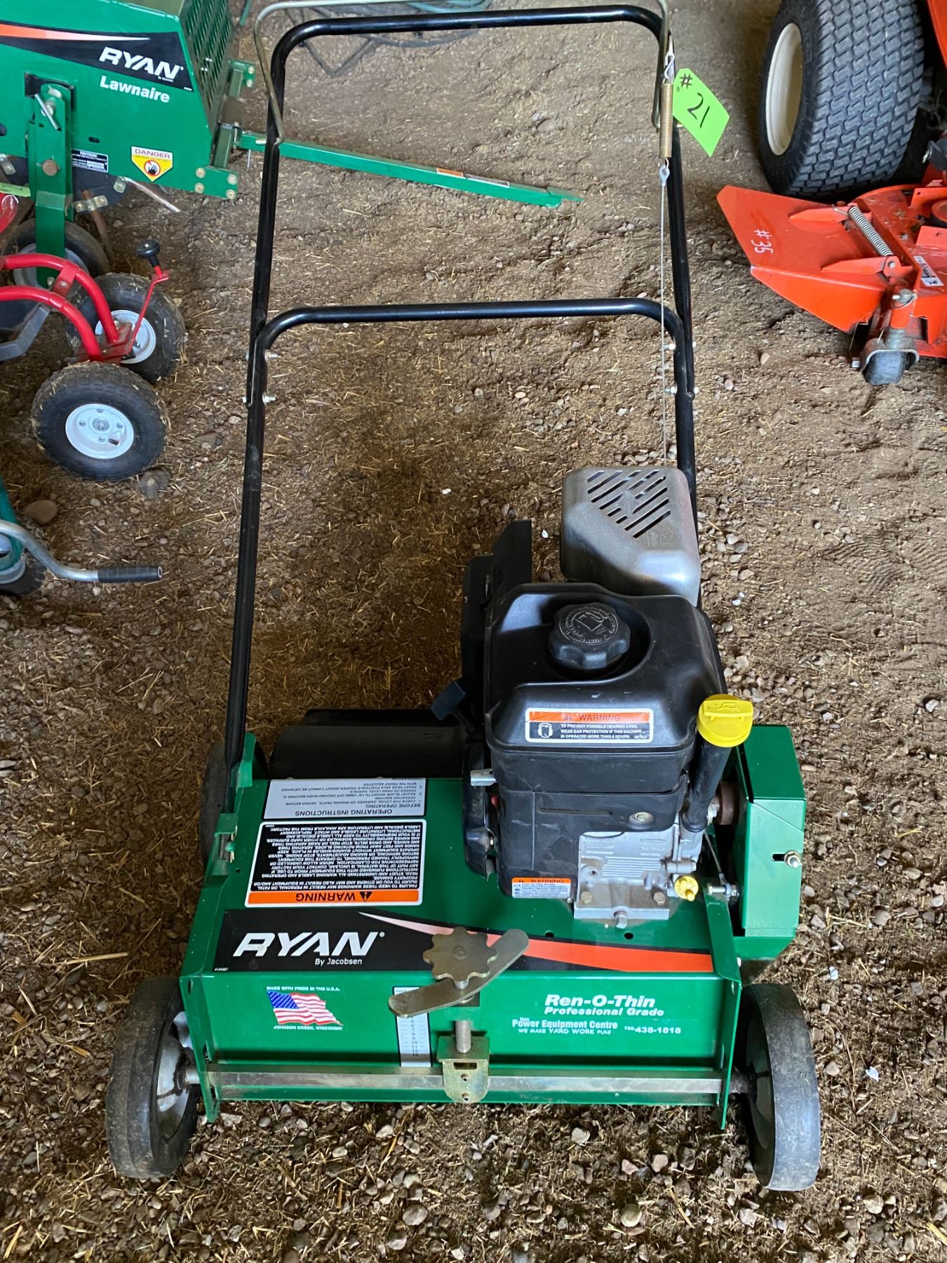 Gas Rake Ryan Gas 6.5 h.p. Lawn Rake running order 22 inch