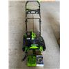 Image 1 : Green works Pro 80V Snow Blower c/w 2 Batteries and Charger working order
