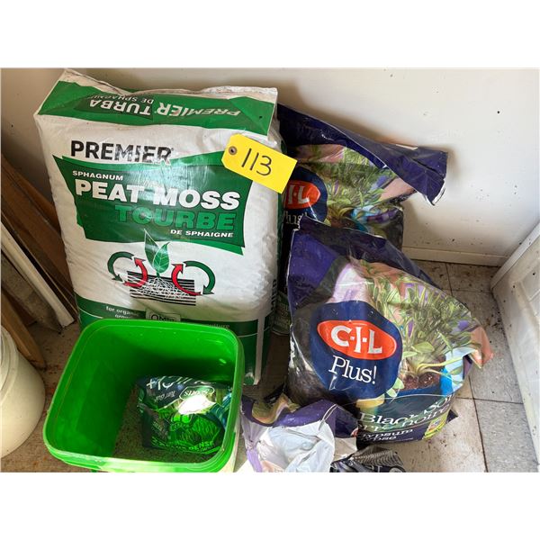 Peat Moss, Soil, Grass Seeds