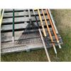 Image 4 : One Lot of 4 Rakes, 5 Tine Fork & misc. Garden Tools