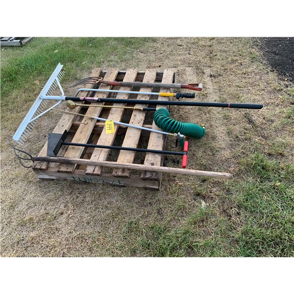 Landscape/Asphalt Rake, 3 Tine Fork, 4 Tine Fork, Edger & 3 Garden Hoes Sprayers