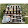 Image 1 : Aluminum Shovel, Special 4 Tine Fork, 2 Rakes, FISKARS Weed Tool