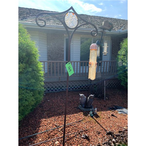 2- Owls & 4 Metal Plant Hanger Poles