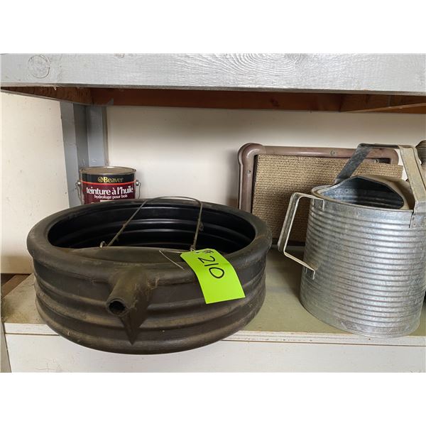 Oil Drain, Waterer, Tool Case, Box of Bolts, qty of Brass Fittings