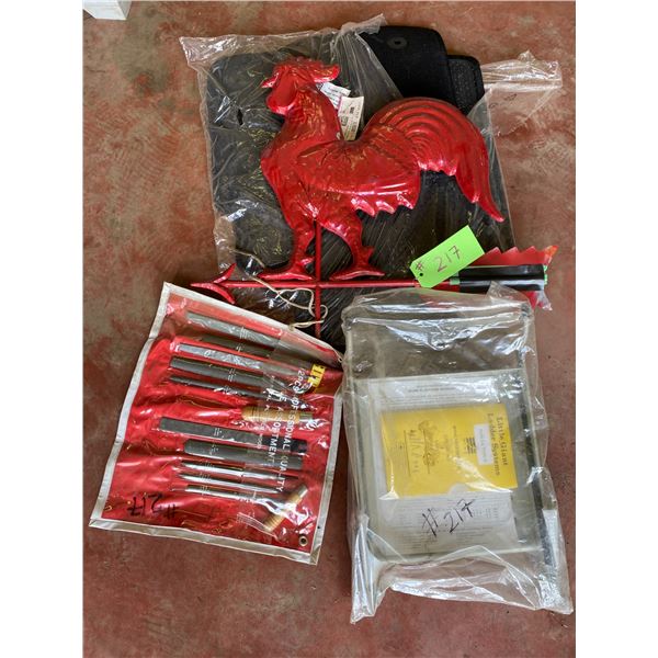 File Set, Red Rooster, Little Giant Ladder System and new Car Mats