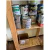 Image 7 : Wood Shelf Unit c/w Norizone, Rubbing Alcohol, Opti-4, Drifab, Paints, Water Sealer, etc.