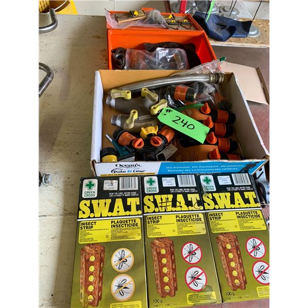 Qty of New Garden Hose Connectors, Insect Stripes, STIHL parts & Traps