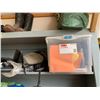 Image 13 : Contents on Gray Shelf: Propane Regulator, Rubber Boots, Helmet, Sack's, (5 Oil Filters do not go)