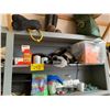 Image 3 : Contents on Gray Shelf: Propane Regulator, Rubber Boots, Helmet, Sack's, (5 Oil Filters do not go)