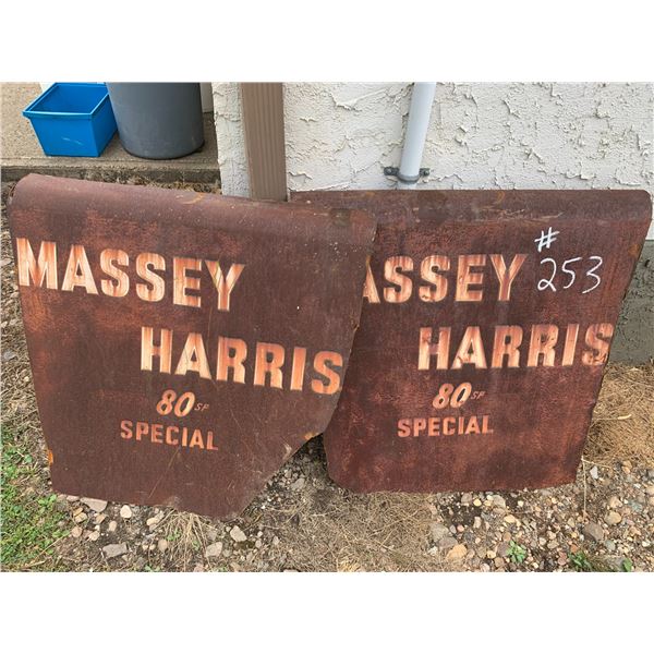 2- Massey Harris 80 Metal Combine Signs