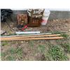 Image 11 : Wood Shelf, Yard Light, Sun Chair, Black Poly, Vacuum Hose, Hyd Hose, misc. lumber