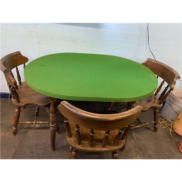 Card Table & 3 Wood Chairs