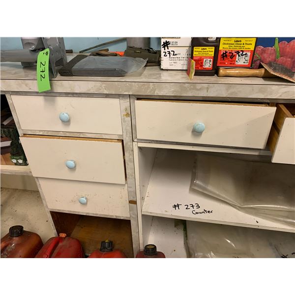 2 Part Wood White Counter - CONTENTS NOT INCLUDED