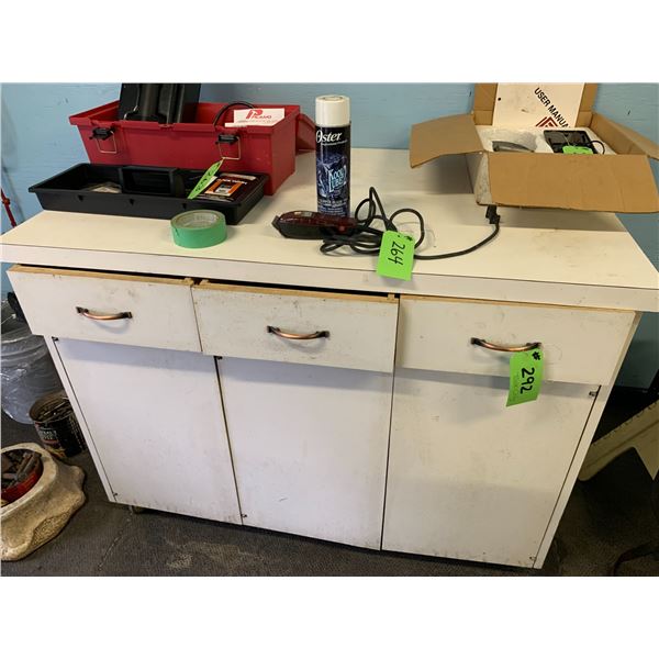 White 3 Draw Cabinet - Contents not Included