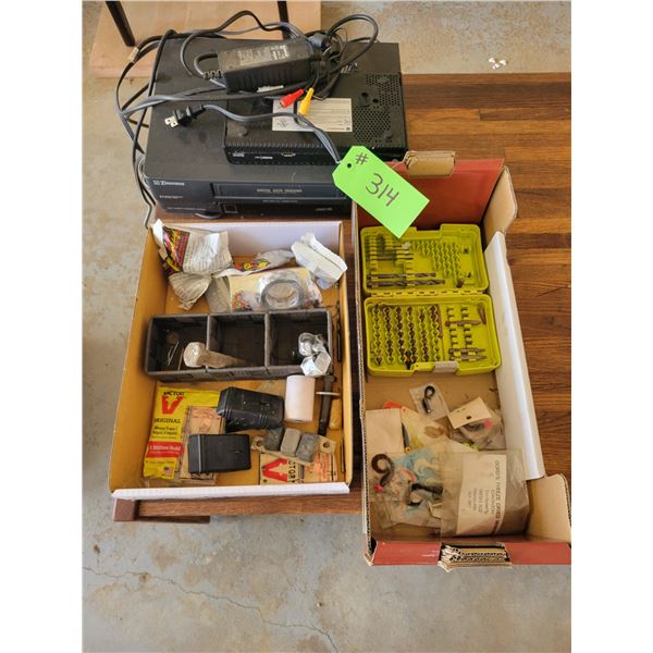 Emerson DVD Player & 2 Boxes Misc.