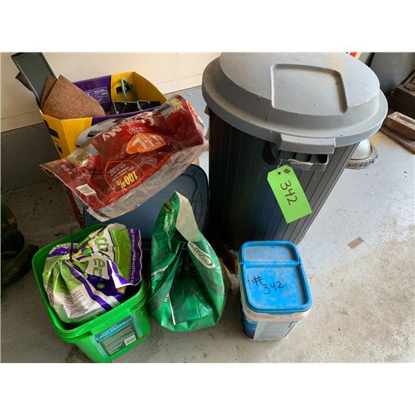 Top Dressing Soil, Black Container Bird Seeds, Mulch, White Rocks