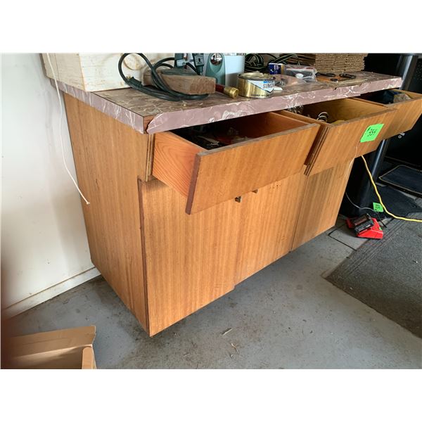 Cabinet c/w 3 Drawers, 3 Cupboards c/w Contents in Drawers Only