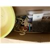 Image 9 : Ladies handbags, teapot, placemats, jars, c-clamps, 8-Track player, small 3-drawer plastic storage u