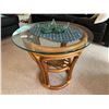 Image 3 : Wicker corner table c/w glass top