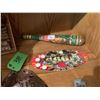 Image 5 : Aztec carved wooden club, 1999 quarter coin collection (incomplete), vintage quill pens & tips & mis