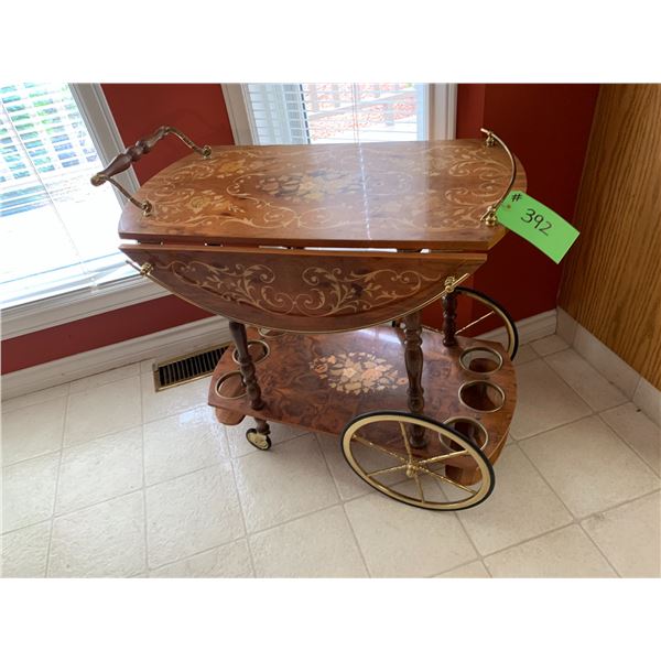 Italian bar & tea cart c/w drop leaf's, nice condition