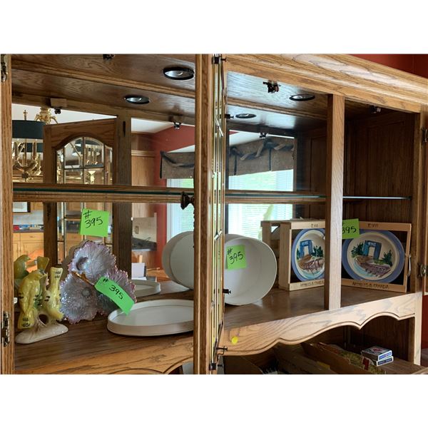 2- Ceramic figurines, 2- decorative bowls & hat box