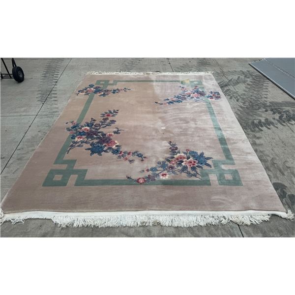 RUG 8-FT X 10-FT - 100% WOOL - HAND WOVEN