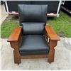 Image 1 : VINTAGE LEATHER AND WOOD CHAIR WITH STORAGE