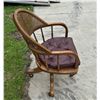 Image 3 : WOOD AND CANE BACK OFFICE CHAIR
