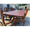 Image 4 : SOLID CHERRY DINING TABLE, 8 CHAIRS, 2 LEAVES, & PADDED COVERS - ELEGANT! PRISTINE!