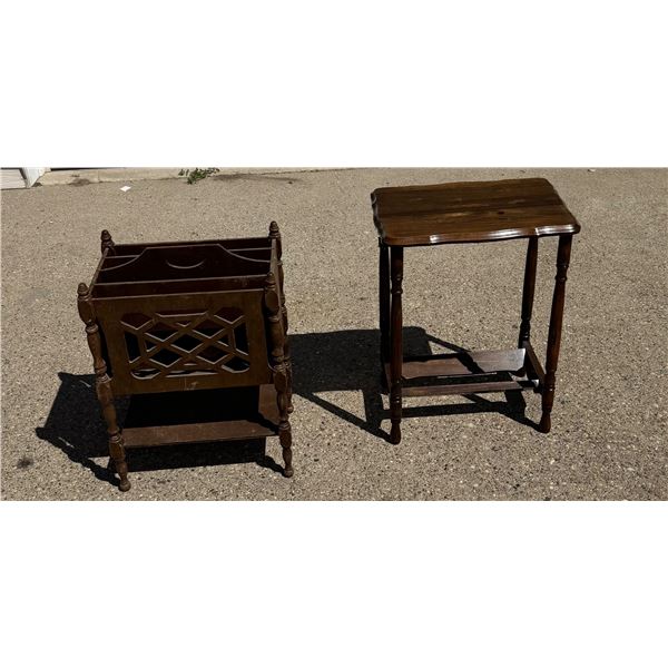 END TABLE AND MAGAZINE RACK