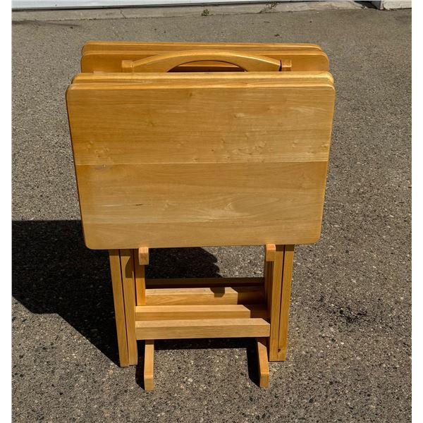 WOOD TV TABLES, WITH STAND