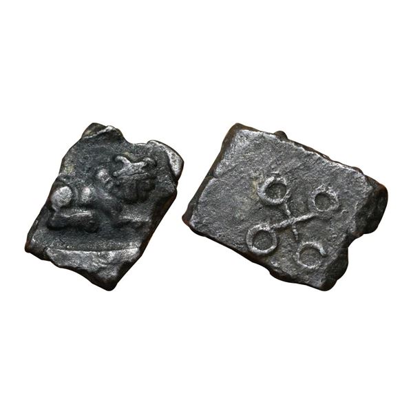 Satavahana, Paithan- Newasa region, Uninscribed type, Copper, 1.19g,