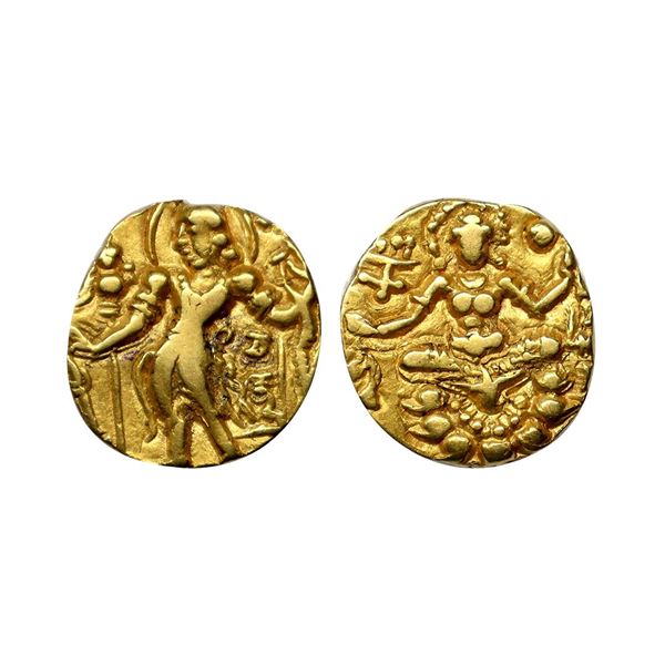 Guptas, Chandragupta II (375-415 AD), Archer type, Gold Dinar, 7.78 gms